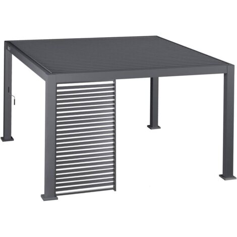 Jalousie für bioklimatische Pergola Evora - 1 3 Seite - 1,2 x 2,3 m Graphit - Hespéride