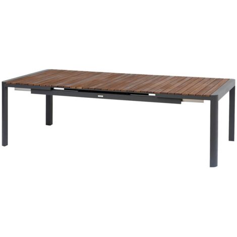 Ausziehbarer Gartentisch Paradize Nussbaum & Graphit 12-Sitzer aus Aluminium und Akazie - Hespéride