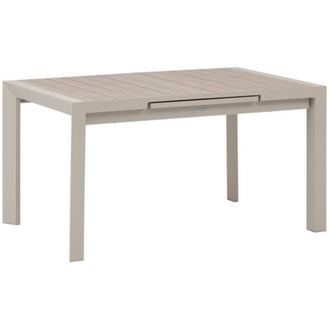 Ausziehbarer Gartentisch Evasion Holzoptik Leinen & Ton 8 Plätze lates aus Aluminium - Hespéride