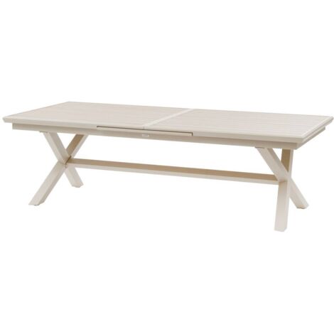 Ausziehbarer Gartentisch Axiome Holzoptik Leinen & Ton 12 Plätze aus Aluminium - Hespéride