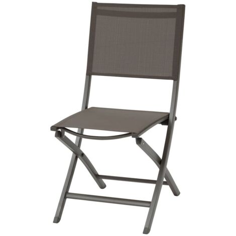 Set aus 4 Gartenklappstühlen Essentia Wenge & Praliné Aluminium und Texaline - Hespéride