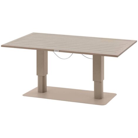 Rechteckiger aufklappbarer Gartentisch Salimia Ton & Leinen 150 x 80 x 69cm aus Aluminium - Hespéride