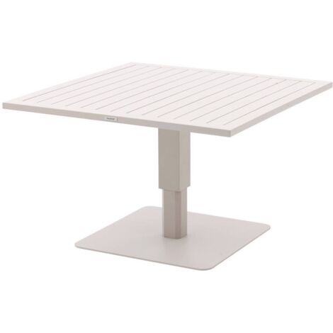 Gartenklapptisch quadratisch Salimia Hafer 110 x 110 x 69cm aus Aluminium - Hespéride
