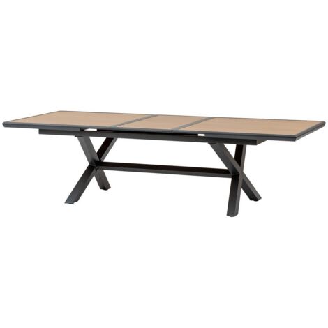 Ausziehbarer Gartentisch Axiome Holzeffekt honey & graphite 10 Plätze aus Aluminium - Hespéride (1/5)