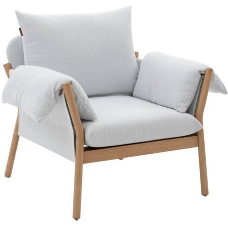 Gartenmöbel Sessel Odemilia grau Aluminium und Polyester - Hespéride