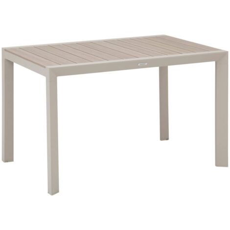 Gartentisch Evasion Holzoptik Leinen &amp Ton 4-Sitzer lates aus Aluminium - Hespéride