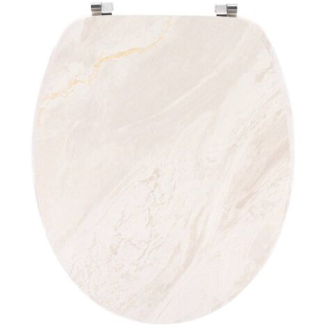 Wc-deckel mdf 18 zoll 4-seitig bedruckt edelstahl-befestigungen - marmoroptik beige - Tendance