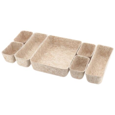 Schubladenorganizer aus filz mit 7 aufbewahrungskörben - beige - Tendance