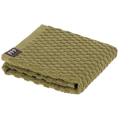 Serviette invitee 30x50 cm 100% baumwolle schachbrettmuster - olivgrün - Tendance (1/2)