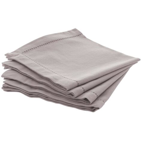4er-Set Servietten Chambray - hellgrau 40 × 40 cm