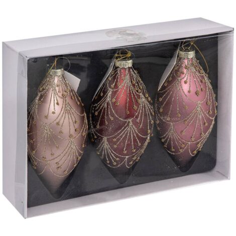 Weihnachtskugeln New Orleans 3er-Set aus Glas D13cm - Feeric lights & christmas