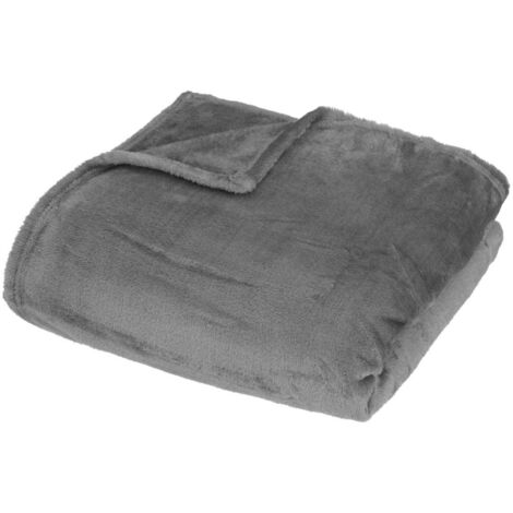Atmosphera Créateur d'intérieur - Plaid Doux Uni Flanel 125x150cm Ocre