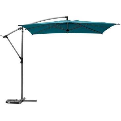 Quadratischer Ampelschirm Manoa in Blaugrün - 2,5 x 2,5 m