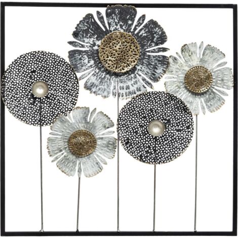 Wanddekoration aus Metall FLOWER, 50 x 50 cm