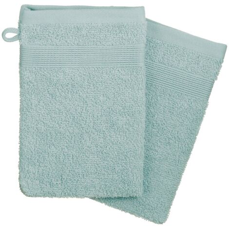 Set aus Waschlappen - Baumwolle 450 g/m² - eisblau 15x21 cm