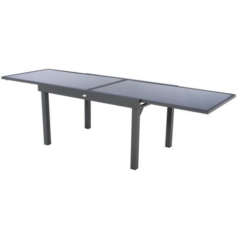 Ausziehbarer Gartentisch Piazza in Anthrazit- und Graphitgrau - 10 Plätze - Hespéride