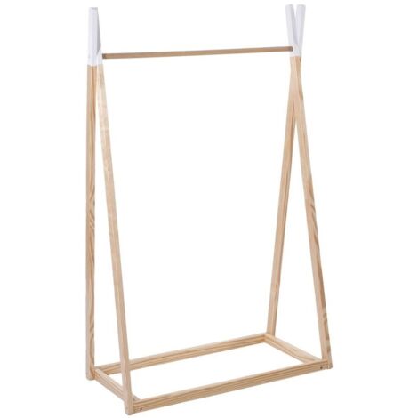 TIPI Kleiderständer, Kleiderbügel aus Holz für Kinder - 78 x 38 x 126
