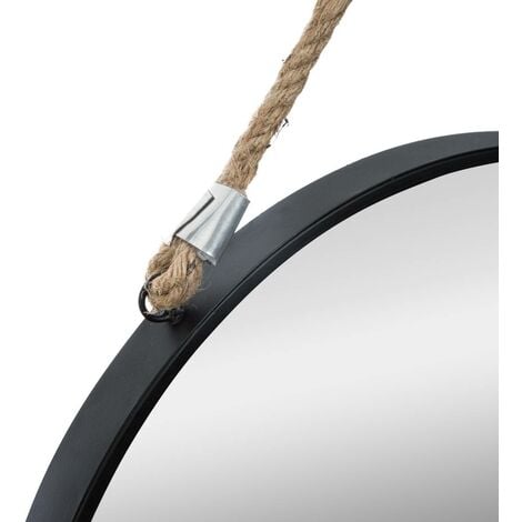 Hängespiegel Seil schwarz D 55 cm - Atmosphera créateur d'intérieur
