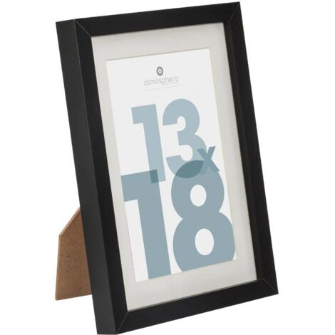 Fotorahmen Manu - Holz und Glas - schwarz - 13x18 cm