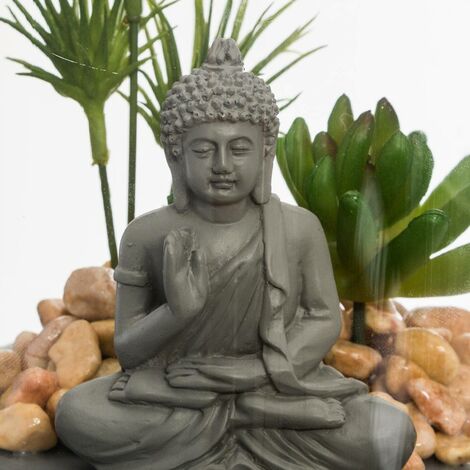 Zen-Garten - Glas - grau - 13 -5x19 cm - Atmosphera