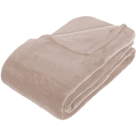 Decke - Mikrofaser - beige - 180x230 cm