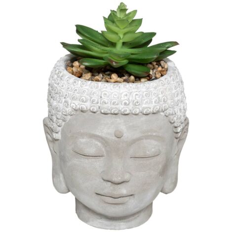 Kunstpflanze Buddha - Zementtopf - H13 -5 cm