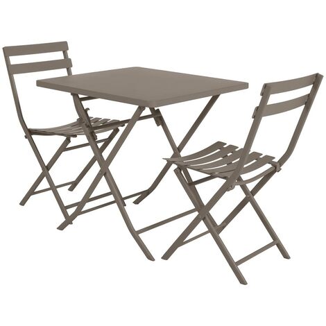 Hespéride Klappbarer Gartentisch Azua – Rechteckig, 4 Plätze, Rauchgrau, Aluminium