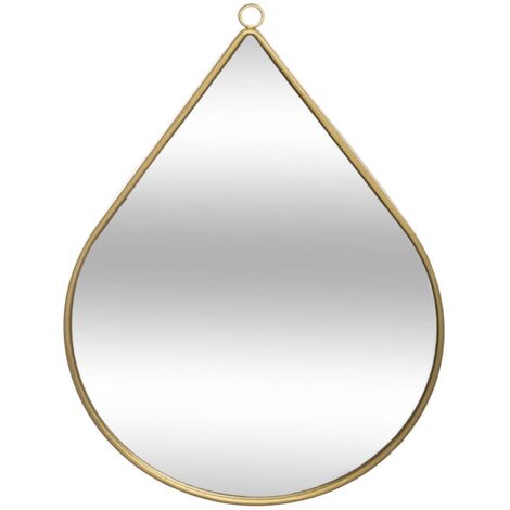 Spiegel Tropfen - goldenes Metall 28 × 39 cm