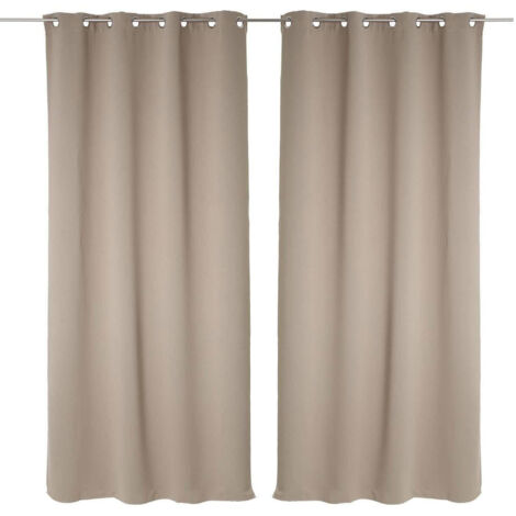 2er-Set Verdunkelungsvorhänge - beige - 135x240 cm