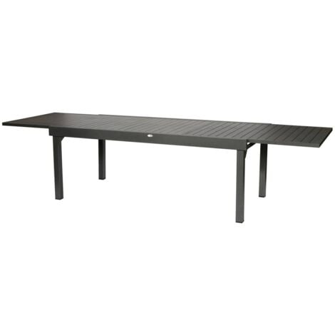 Ausziehbarer Gartentisch Piazza in Graphitgrau - 12 Plätze - Hespéride
