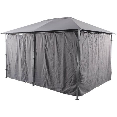 Gartenlauben-Vorhänge Santorini und Thira in Schiefergrau - Für Santorini 4 × 3 m (6 Vorhänge)