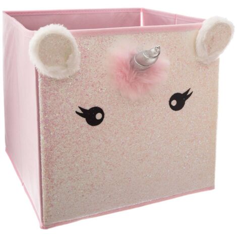 Faltbox, Textilbehälter, Aufbewahrungsbox für Kinderzimmer, rosa, 30 x 30 x 30 cm, Atmosphera for kids