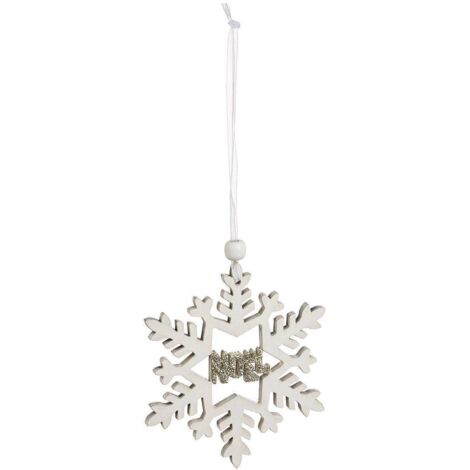 Weihnachtsanhänger Holz Flake Pailletten -