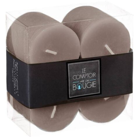 Rustikale Kerze - grau taupe - 60g