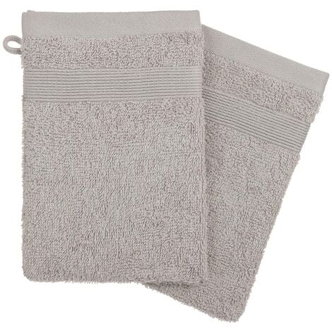 2er-Set Waschhandschuhe - Baumwolle 450 g/m² - maulwurfsgrau 15 × 21 cm - Atmosphera créateur d'intérieur