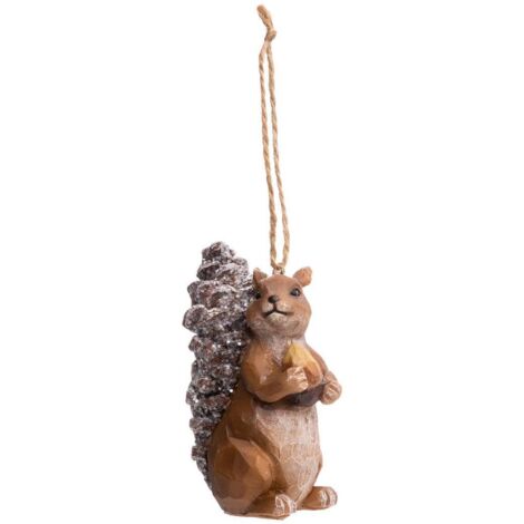 Weihnachtssubjekt Harz Eichhörnchen Walnuss 9.3cm - Feeric lights & christmas