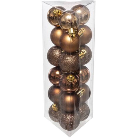 Weihnachtskugeln Set aus Kunststoff, 18-teilig, Ø 3 cm