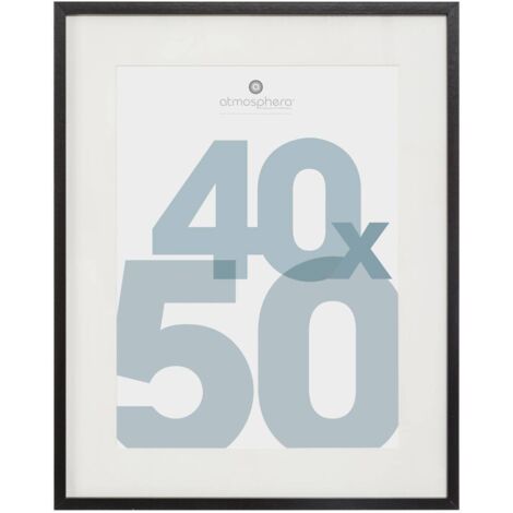 Fotorahmen Manu - Holz und Glas - schwarz - 40x50 cm