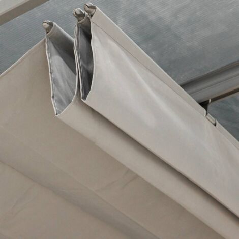 Hesperide - Pergola-Gewebe Belize Schiefer 2.95x2.92m für Pergola Belize 6x3,5m