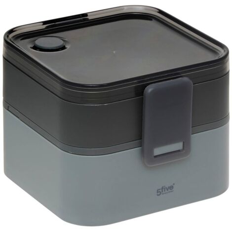 Lunchbox 2 fächer grau 1.5l 360 aus polypropylen - 5five (1/5)