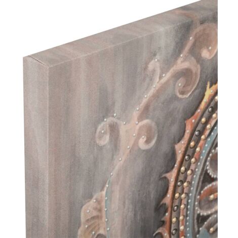 Bedruckte Leinwand Bouddha Holz und Metall - 58x78 cm - Atmosphera créateur d'intérieur