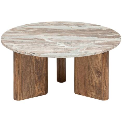 Couchtisch - Marmor und Mangoholz