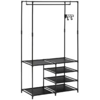 Kleiderständer intissa 4 ebenen aus schwarzem metall h160cm - 5five