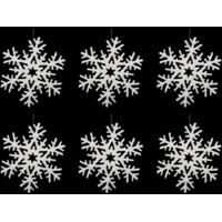 Hängende Polyfoam-Flocken Glitter 20 cm x 6 - Feeric lights & christmas