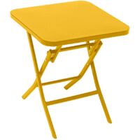 Quadratischer Gartenbeistelltisch Greensboro in Senfgelb - 40 × 40 cm