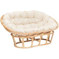 Sitzbank Mamasan 2-Sitzer - Rattan - weiß