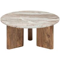Couchtisch - Marmor und Mangoholz