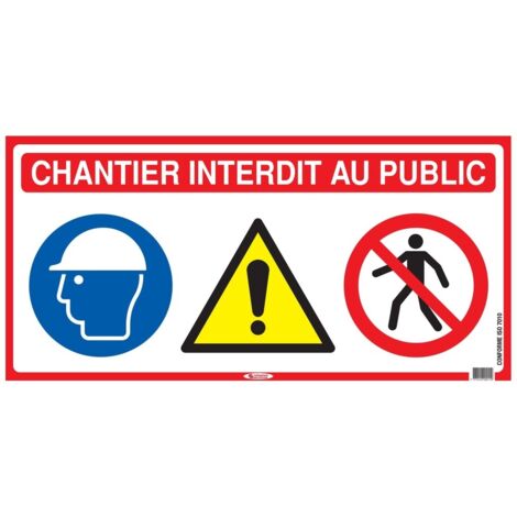Taliaplast – Panneau de chantier 800x400mm – Polypropylène alvéolaire pour chantiers humides – Visibilité maximale – 620011