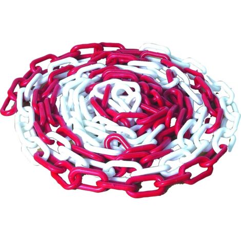 Taliaplast – Chaîne de signalisation en polyéthylène HDPE rouge et blanche – Longueur 25 mètres – Résistante aux UV pour chantiers et événements