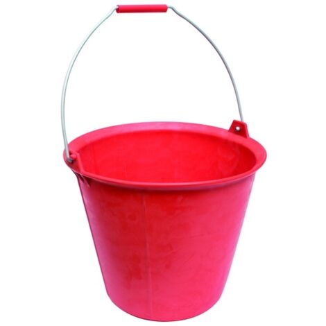 Taliaplast – Seau en plastique renforcé gradué 13L rouge – Résistance 80 kg – Anse large pour confort – 310109 (1/4)